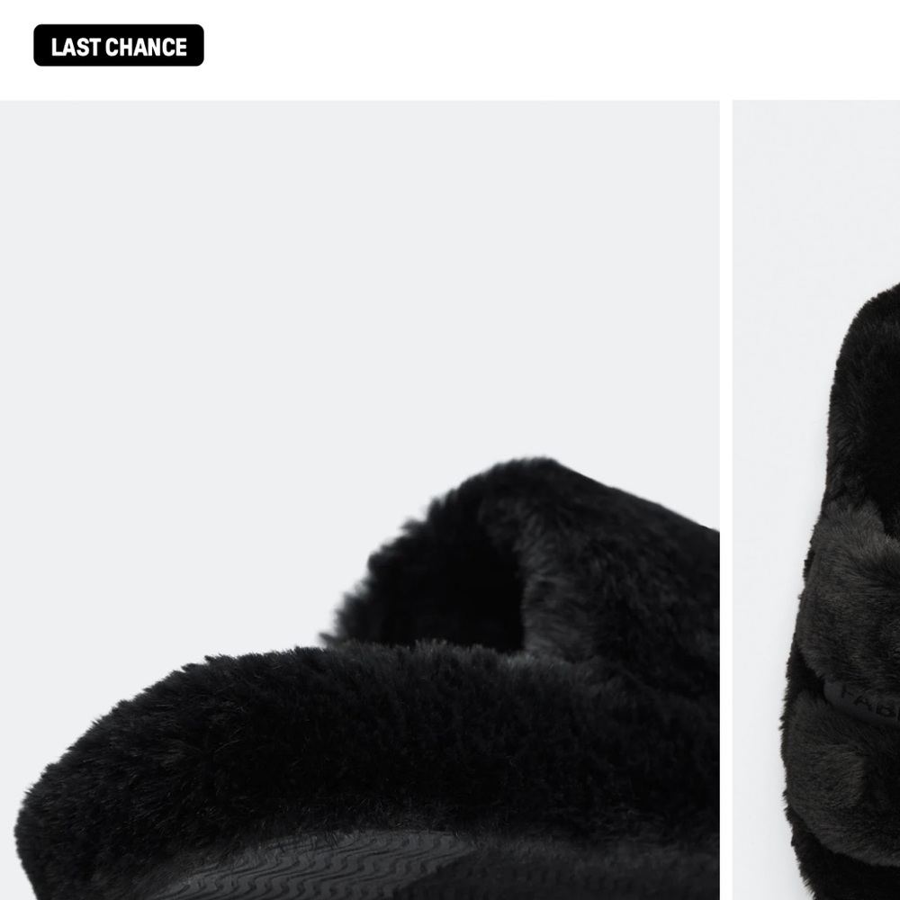 NEW FABLETICS Cozy Black Faux Fur Slides Sandals Size 10 - Picture 5 of 10